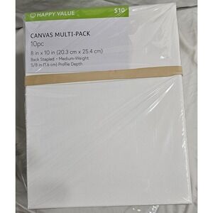 Stretched Canvas, Medium Weight‎ 8"X10", 9 Pack, 100% Cotton Acid Free, White